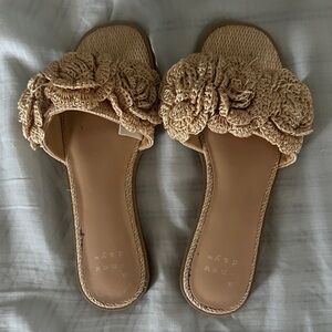 a new day Floral Tan Slide Sandals